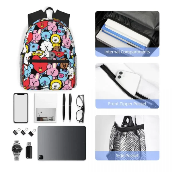 Sac à dos BT21 – Étudiant & Voyage | K-pop BTS Line Friends – Image 4