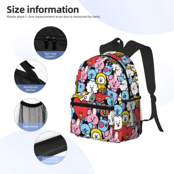 Sac à dos BT21 – Étudiant & Voyage | K-pop BTS Line Friends – Image 3